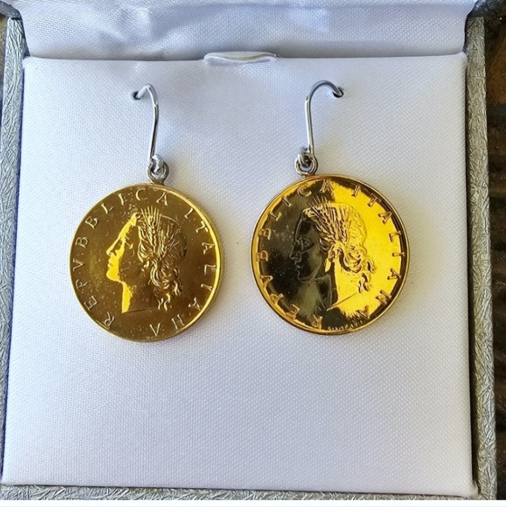 Sterling Silver 20-Lira Earrings
